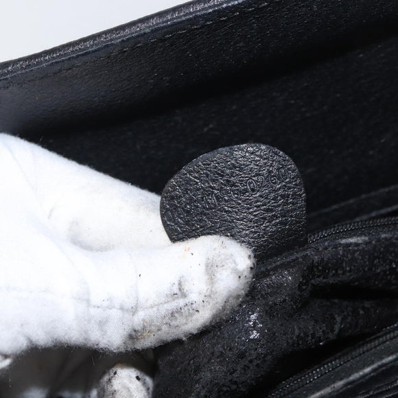 GUCCI Bamboo Tote Bag Leather Black Gold 002 1186 0260 Auth gh1967