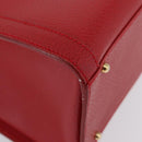 GUCCI Bamboo Hand Bag Leather Red Gold 002 0260 Auth gh1968-9