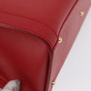 GUCCI Bamboo Hand Bag Leather Red Gold 002 0260 Auth gh1968-15