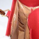GUCCI Bamboo Hand Bag Leather Red Gold 002 0260 Auth gh1968-21