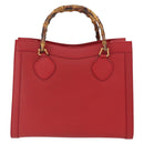 GUCCI Bamboo Hand Bag Leather Red Gold 002 0260 Auth gh1968-2