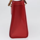 GUCCI Bamboo Hand Bag Leather Red Gold 002 0260 Auth gh1968-3