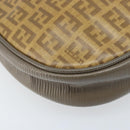 FENDI Zucchino Canvas Schultertasche PVC Beige Silber Auth gh1969-14