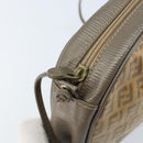FENDI Zucchino Canvas Schultertasche PVC Beige Silber Auth gh1969-10