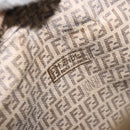 FENDI Zucchino Canvas Schultertasche PVC Beige Silber Auth gh1969-11