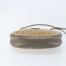 FENDI Zucchino Canvas Schultertasche PVC Beige Silber Auth gh1969-5