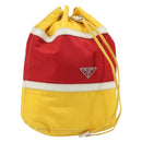 PRADA Pouch Nylon Yellow Silver Auth gh1970-1