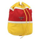 PRADA Pouch Nylon Yellow Silver Auth gh1970-13