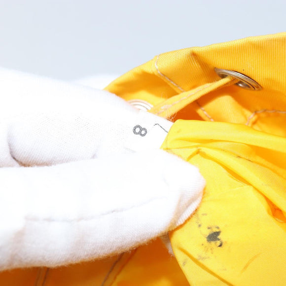 PRADA Pouch Nylon Yellow Silver Auth gh1970