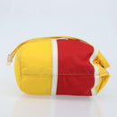 PRADA Pouch Nylon Yellow Silver Auth gh1970-3