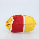 PRADA Pouch Nylon Yellow Silver Auth gh1970-4