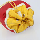 PRADA Pouch Nylon Yellow Silver Auth gh1970-5