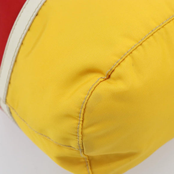 PRADA Pouch Nylon Yellow Silver Auth gh1970