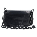 PRADA Chain Shoulder Bag Leather Black Silver Auth gh1971-1