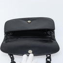 PRADA Chain Shoulder Bag Leather Black Silver Auth gh1971-15