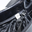 PRADA Chain Shoulder Bag Leather Black Silver Auth gh1971-22