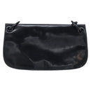 PRADA Chain Shoulder Bag Leather Black Silver Auth gh1971-3