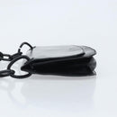 PRADA Chain Shoulder Bag Leather Black Silver Auth gh1971-5