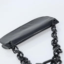 PRADA Chain Shoulder Bag Leather Black Silver Auth gh1971-6