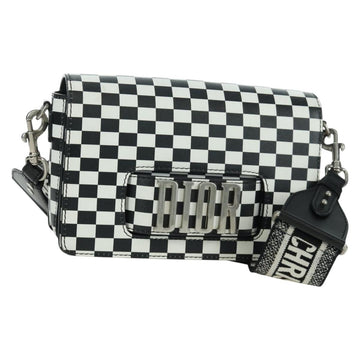 Christian Dior Evolution Flap Shoulder Bag Leather Black White Auth gh1972M