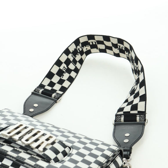 Christian Dior Evolution Flap Shoulder Bag Leather Black White Auth gh1972M