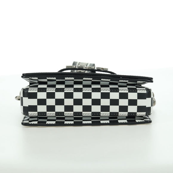 Christian Dior Evolution Flap Shoulder Bag Leather Black White Auth gh1972M