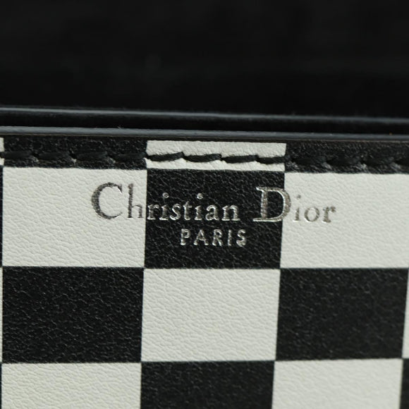 Christian Dior Evolution Flap Shoulder Bag Leather Black White Auth gh1972M