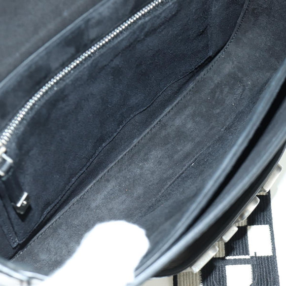 Christian Dior Evolution Flap Shoulder Bag Leather Black White Auth gh1972M