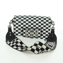 Christian Dior Evolution Flap Shoulder Bag Leather Black White Auth gh1972M-12