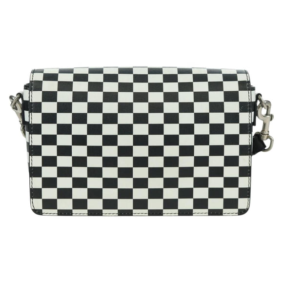 Christian Dior Evolution Flap Shoulder Bag Leather Black White Auth gh1972M