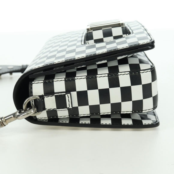 Christian Dior Evolution Flap Shoulder Bag Leather Black White Auth gh1972M