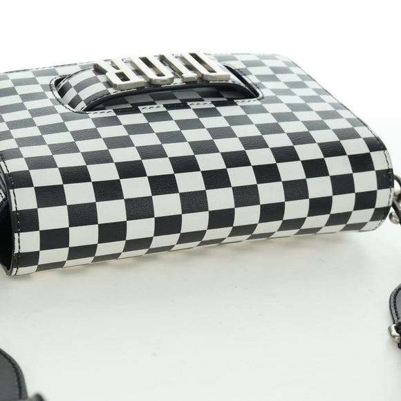 Christian Dior Evolution Flap Shoulder Bag Leather Black White Auth gh1972M