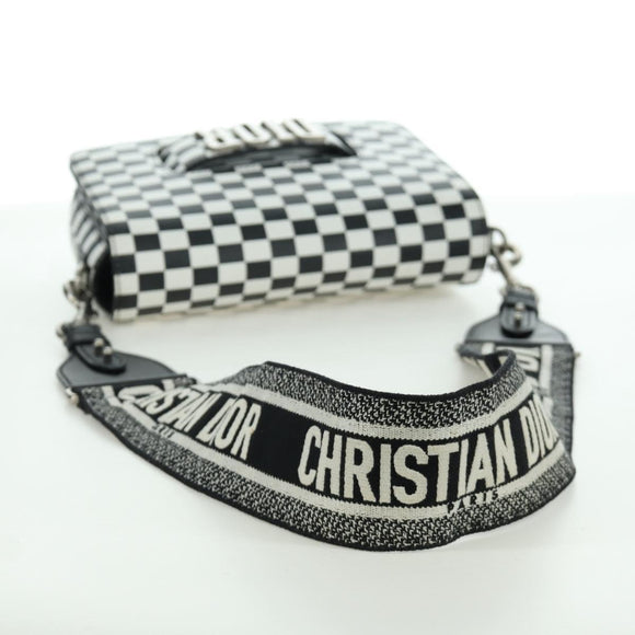 Christian Dior Evolution Flap Shoulder Bag Leather Black White Auth gh1972M