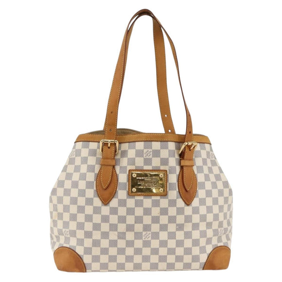 LOUIS VUITTON Damier Azur Hampstead MM Tote Bag N51206 LV Auth gh1973