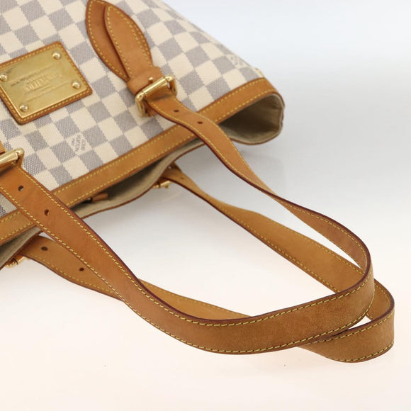 LOUIS VUITTON Damier Azur Hampstead MM Tote Bag N51206 LV Auth gh1973