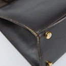Salvatore Ferragamo Vala Hand Bag Leather Brown Gold Auth gh1974-11