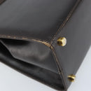 Salvatore Ferragamo Vala Hand Bag Leather Brown Gold Auth gh1974-13
