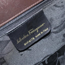 Salvatore Ferragamo Vala Hand Bag Leather Brown Gold Auth gh1974-15
