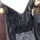 Salvatore Ferragamo Vala Hand Bag Leather Brown Gold Auth gh1974-18