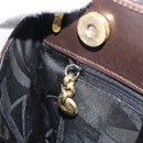 Salvatore Ferragamo Vala Hand Bag Leather Brown Gold Auth gh1974-19
