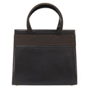 Salvatore Ferragamo Vala Hand Bag Leather Brown Gold Auth gh1974-3