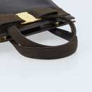 Salvatore Ferragamo Vala Hand Bag Leather Brown Gold Auth gh1974-7
