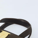 Salvatore Ferragamo Vala Hand Bag Leather Brown Gold Auth gh1974-8