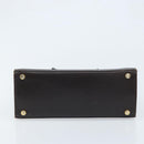 Salvatore Ferragamo Vala Hand Bag Leather Brown Gold Auth gh1974-9