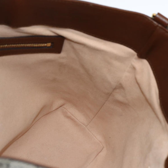 GUCCI GG Supreme Tote Bag PVC 2way Beige Gold 473887 Auth gh1977