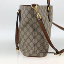 GUCCI GG Supreme Tote Bag PVC 2way Beige Gold 473887 Auth gh1977-3