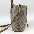 GUCCI GG Supreme Tote Bag PVC 2way Beige Gold 473887 Auth gh1977-4