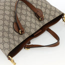 GUCCI GG Supreme Tote Bag PVC 2way Beige Gold 473887 Auth gh1977-5