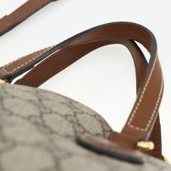 GUCCI GG Supreme Tote Bag PVC 2way Beige Gold 473887 Auth gh1977