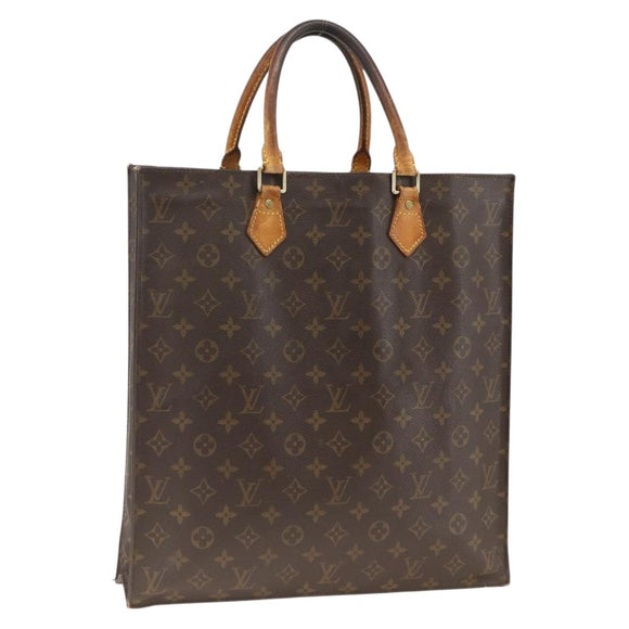 LOUIS VUITTON Monogram Sac Plat Hand Bag M51140 LV Auth gh1978